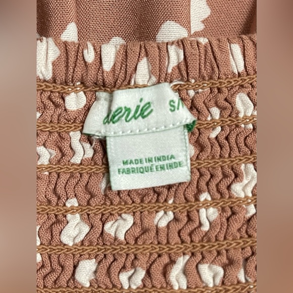 Aerie Pinkish-Brown & White Splatter Print Mini Flowy Dress Size Small - Picture 8 of 8